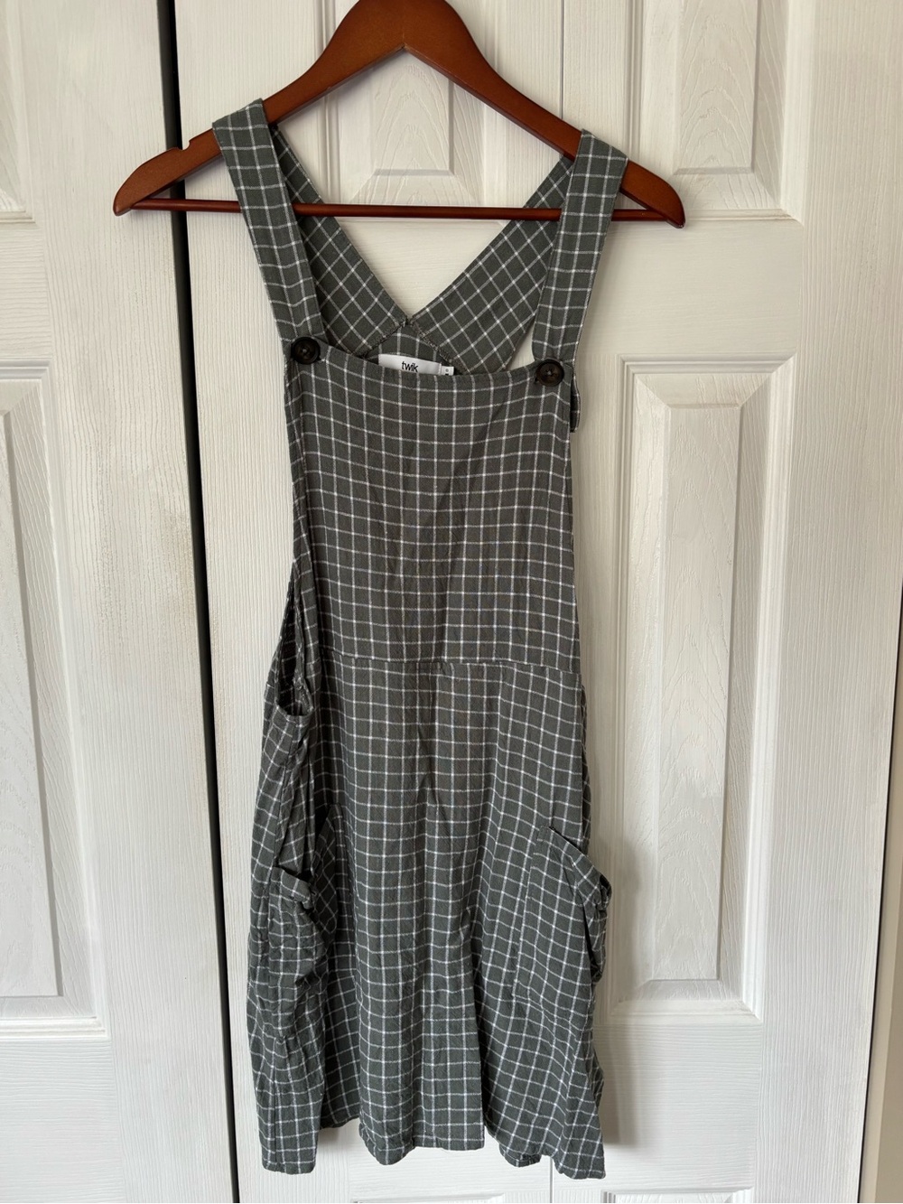 Twik Plaid Overall Style Dress Size Large
